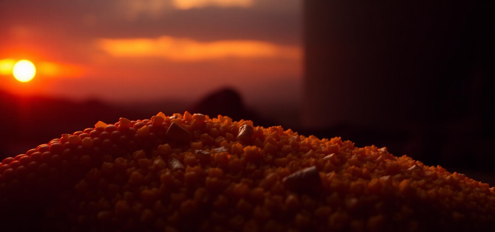 Golden corn at sunset